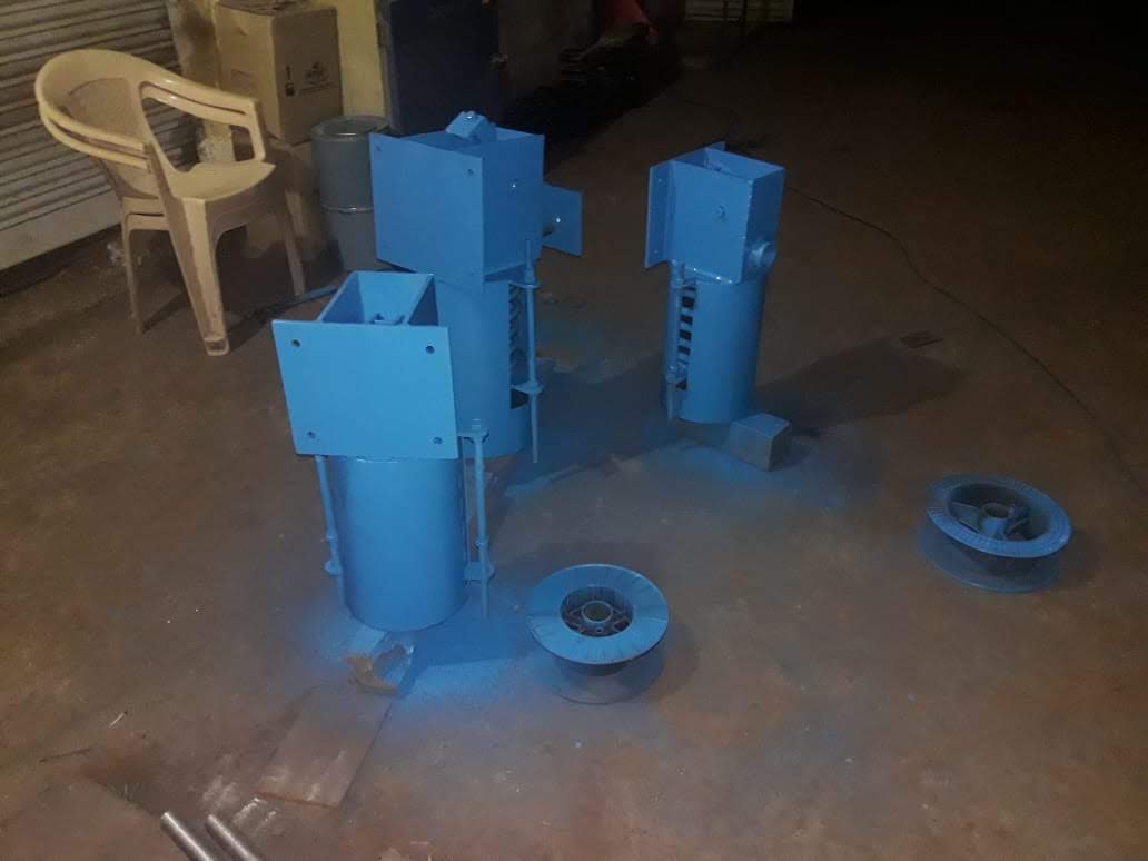 Welded spring support assembly in workshop